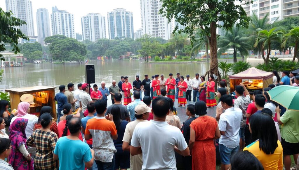 Hiburan di Tengah Banjir